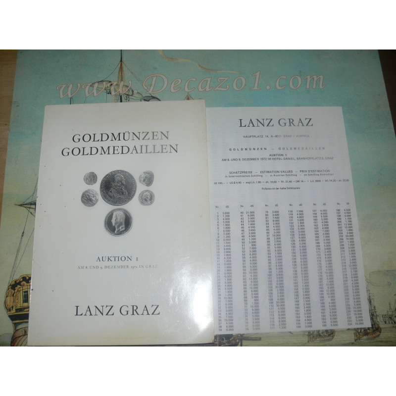 Lanz, Graz, Austria. 1972-12  Auktion I Goldmünzen, Goldmedaillen. Antike und Neuzeit