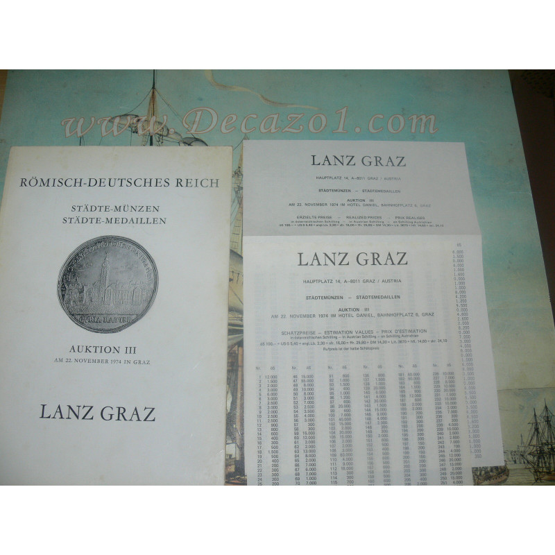 Lanz, Graz, Austria. 1974-11  Auktion III Römisch-Deutsches Reich. Städte-Münzen und -Medaillen.