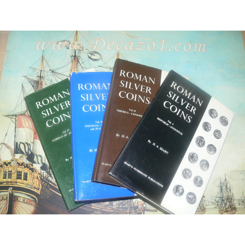 set-of-the-4-publications-on-roman-silver-coins-by-ha-seaby-volumes-1-4-1967-1970