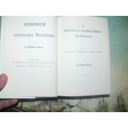 Pichler, Friedrich: Repertorium der steierischen Münzkunde. Reprint Graz 3 Volumes in 1