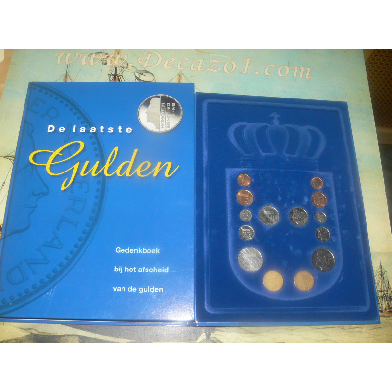 Luites,  De laatste Gulden - Gedenkboek bij het afscheid van de gulden + 14 munten